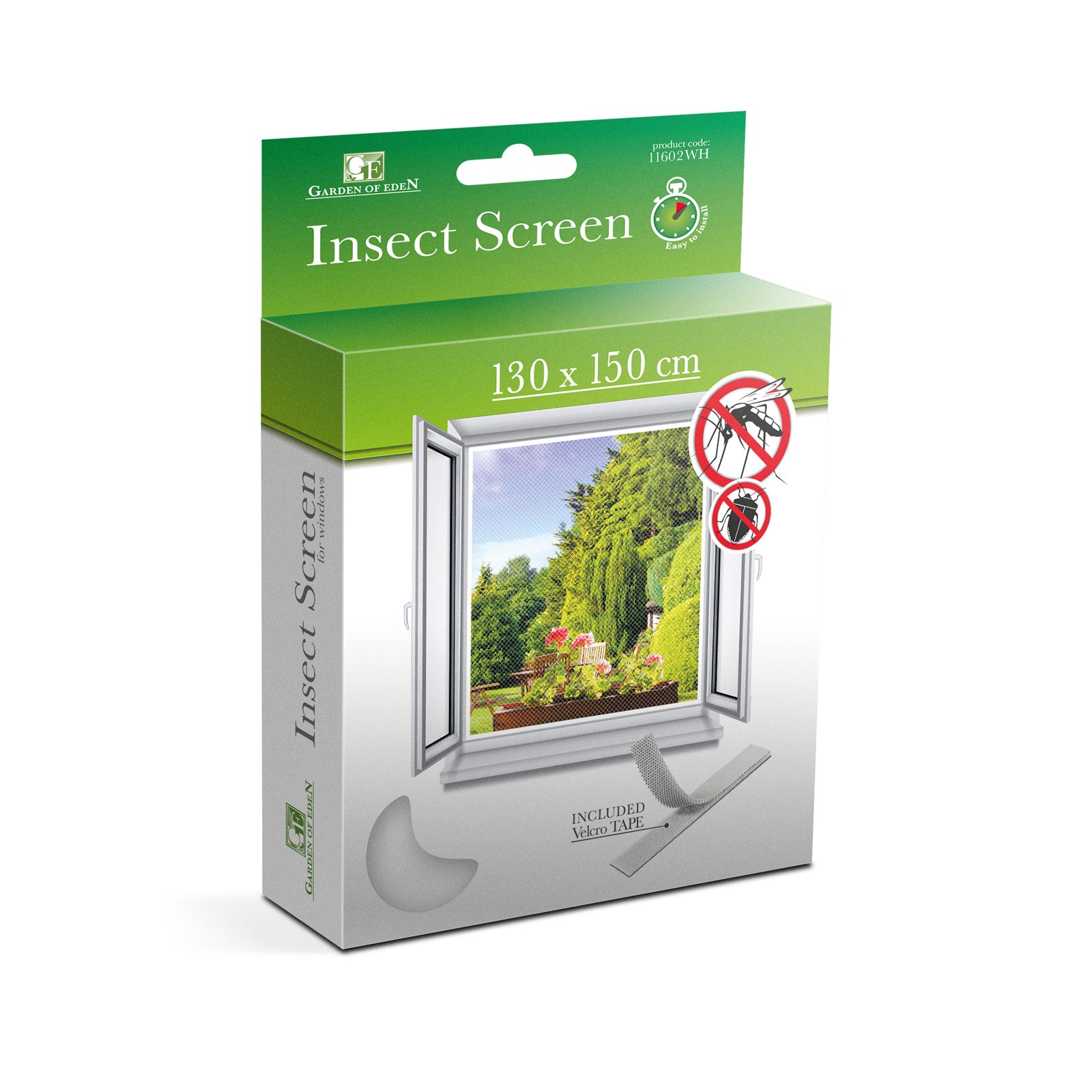 1+1 Szúnyogháló ablakra - 130 x 150 cm - fehér