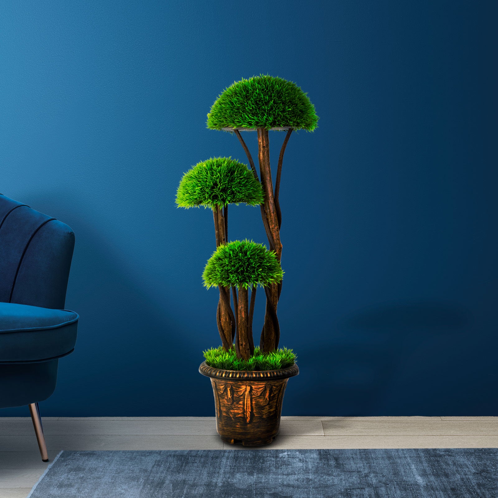 Mesterséges növényi dekoráció - golyós buxusfa - 90 cm