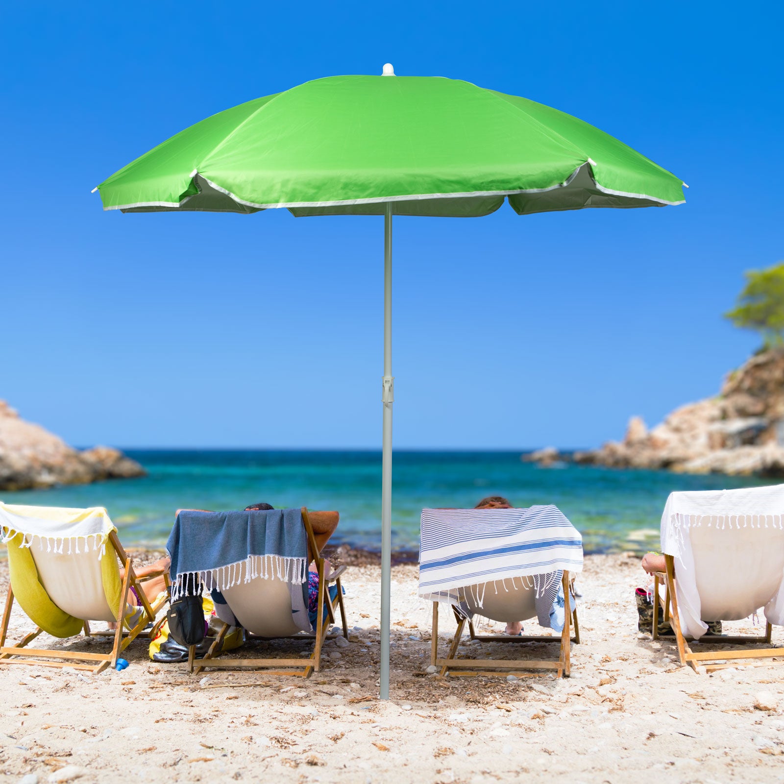 Nagyméretű Napernyő - 180 cm - Zöld/Kék/Piros