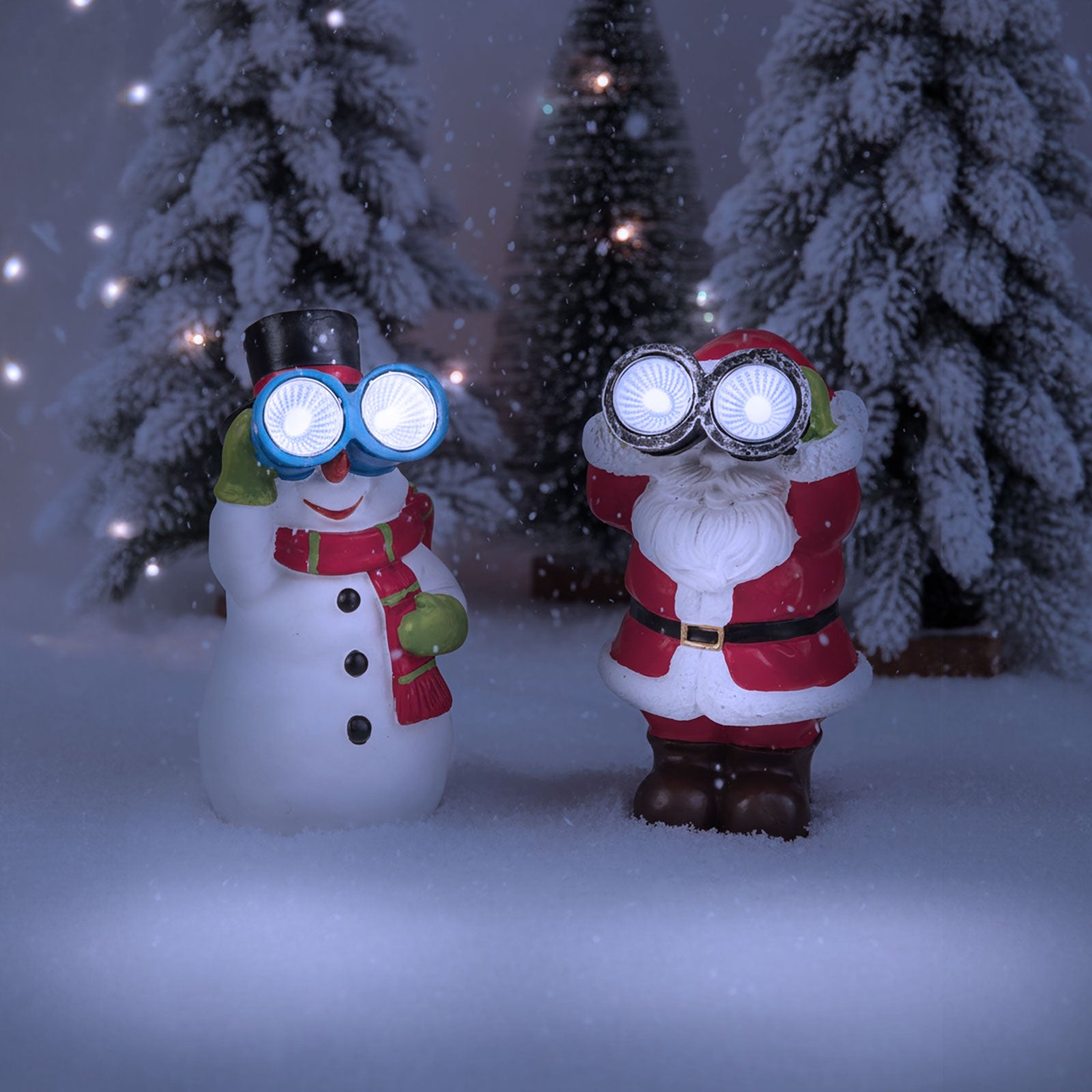 Karácsonyi kültéri LED kerti figurás lámpa szett – Mikulás, hóember, rénszarvas, maci, malac dekoráció 6db