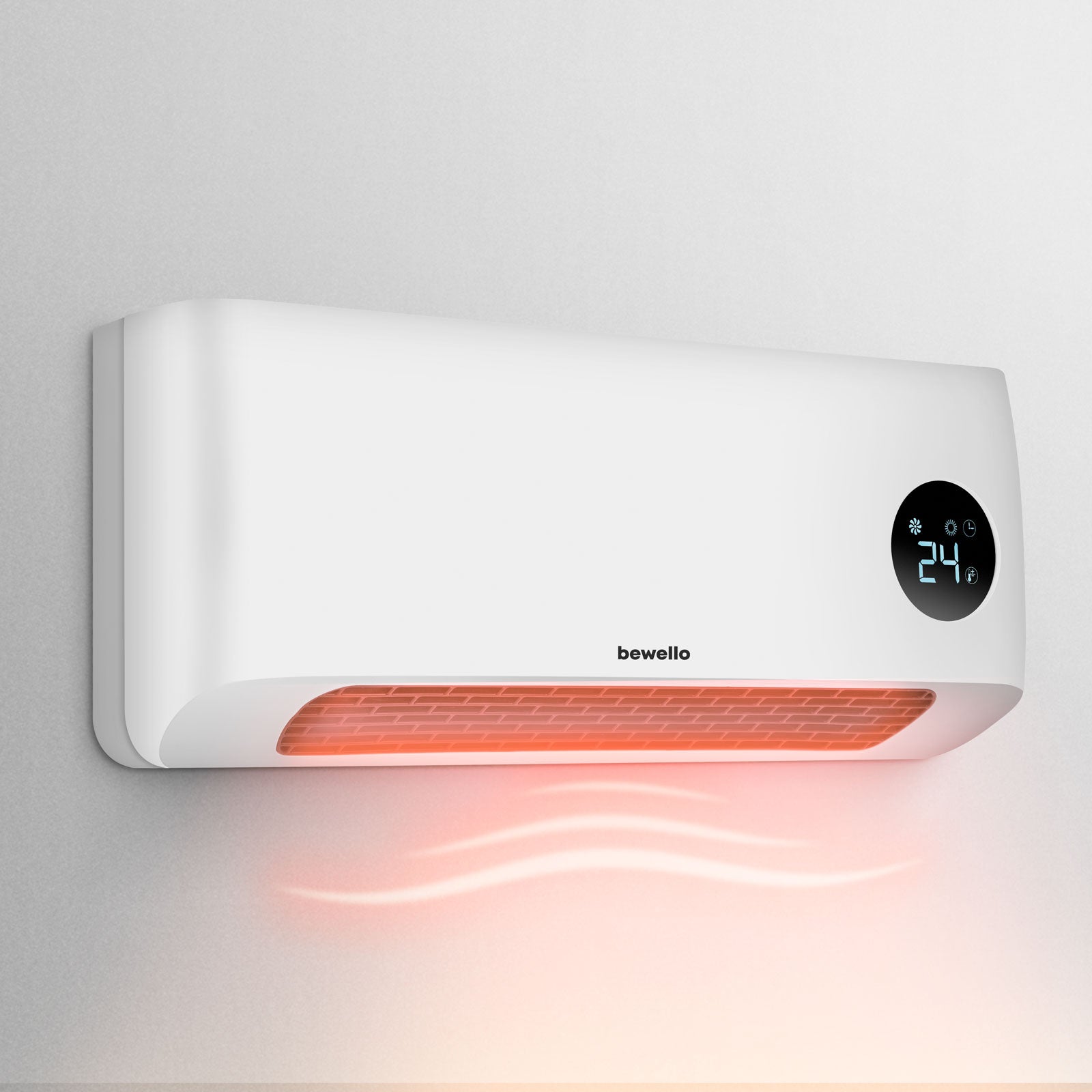 Bewello Fali hősugárzó - 1000/2000W - LED kijelző - 230V - fehér
