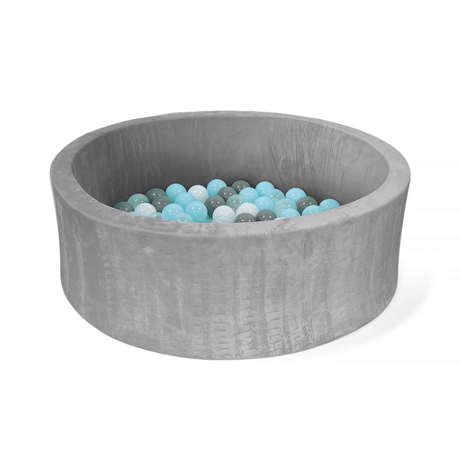 Száraz labdamedence gyerekeknek – biztonságos készségfejlesztő játék, szürke