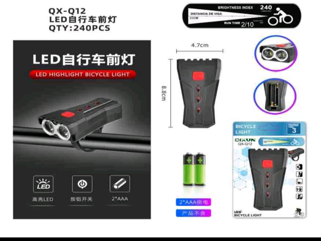 Dupla LED Kerékpár Első Lámpa – QX-Q12