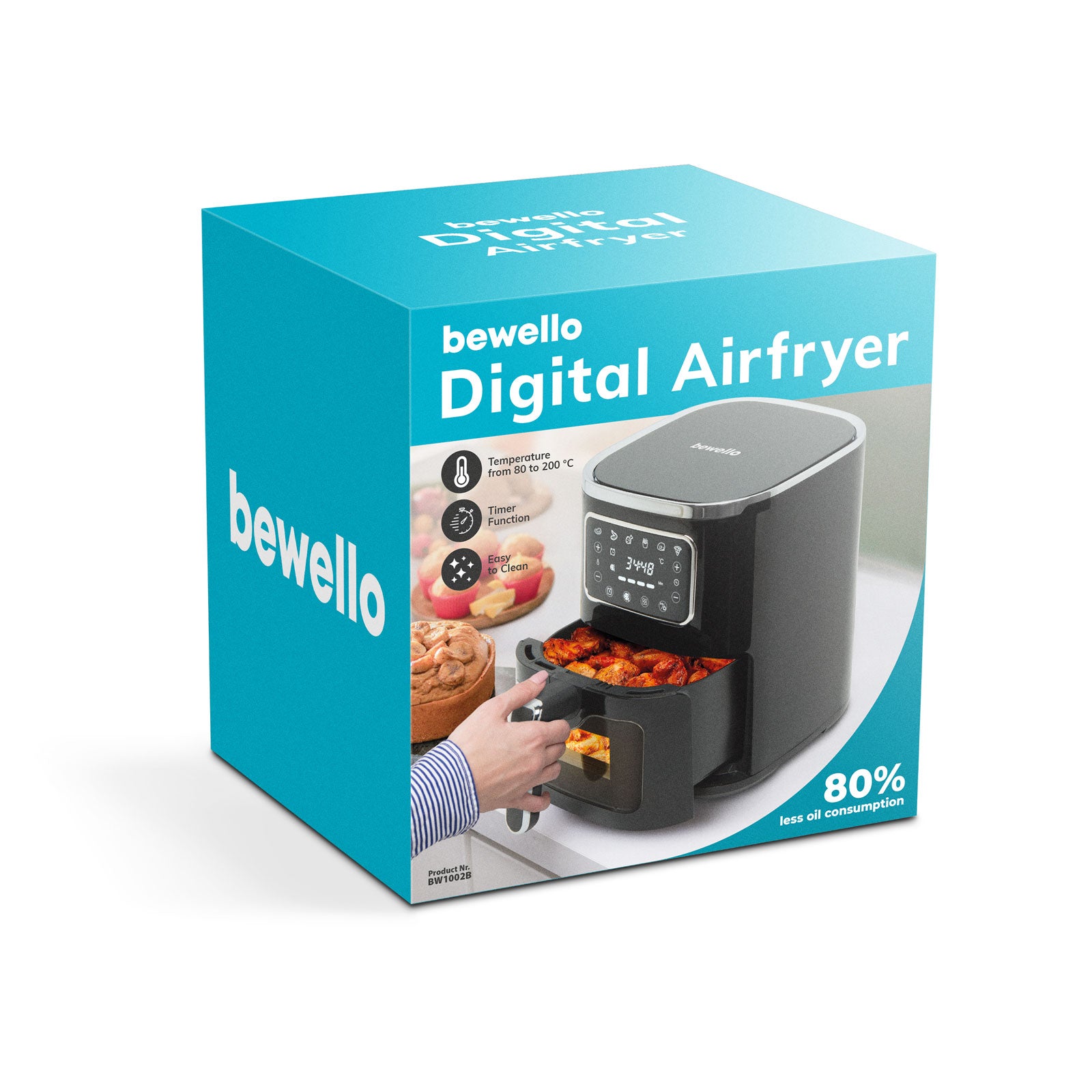 Olaj nélküli fritőz - 220-240 V - 1450W - 5 L - érintőgombos