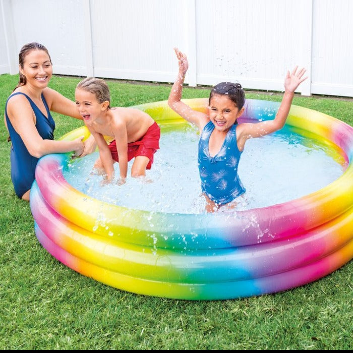 Intex Felfújható Gyerek medence Szivárványos 168 x 38 cm
