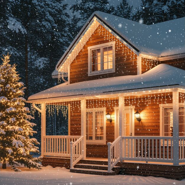 Kültéri toldható Jégcsap Fényfüzér 180LED 8M