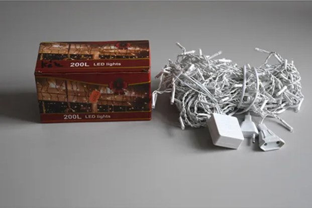 200 LED-es Meleg Fehér Karácsonyi Fényfüzér - 6x 0,5m Hangulatos Ünnepi Dekoráció