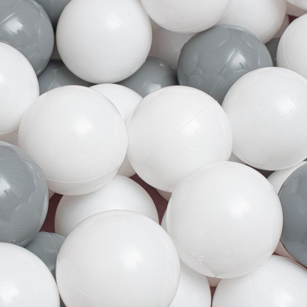 Száraz labdamedence gyerekeknek – biztonságos készségfejlesztő játék, szürke