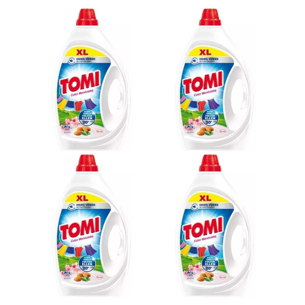 4db Tomi Color Mandulatej Folyékony Mosószer Mosógél 200 mosás 4x2250ml