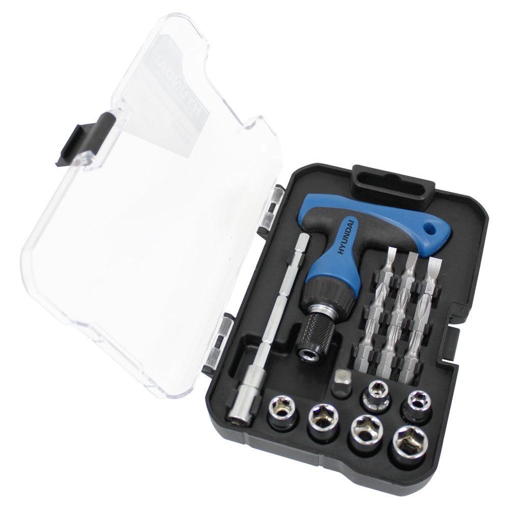 Hyundai T-szárú racsnis dugókulcs készlet 18db-os 65315