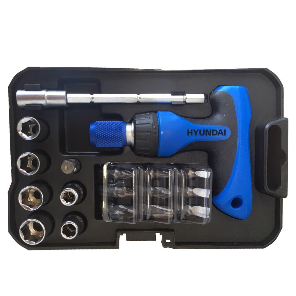 Hyundai T-szárú racsnis dugókulcs készlet 18db-os 65315