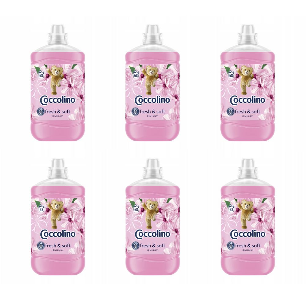 6db Coccolino Fresh & Soft Silk Lily Öblítő Koncentrátum 408 Mosás 6x1,7L