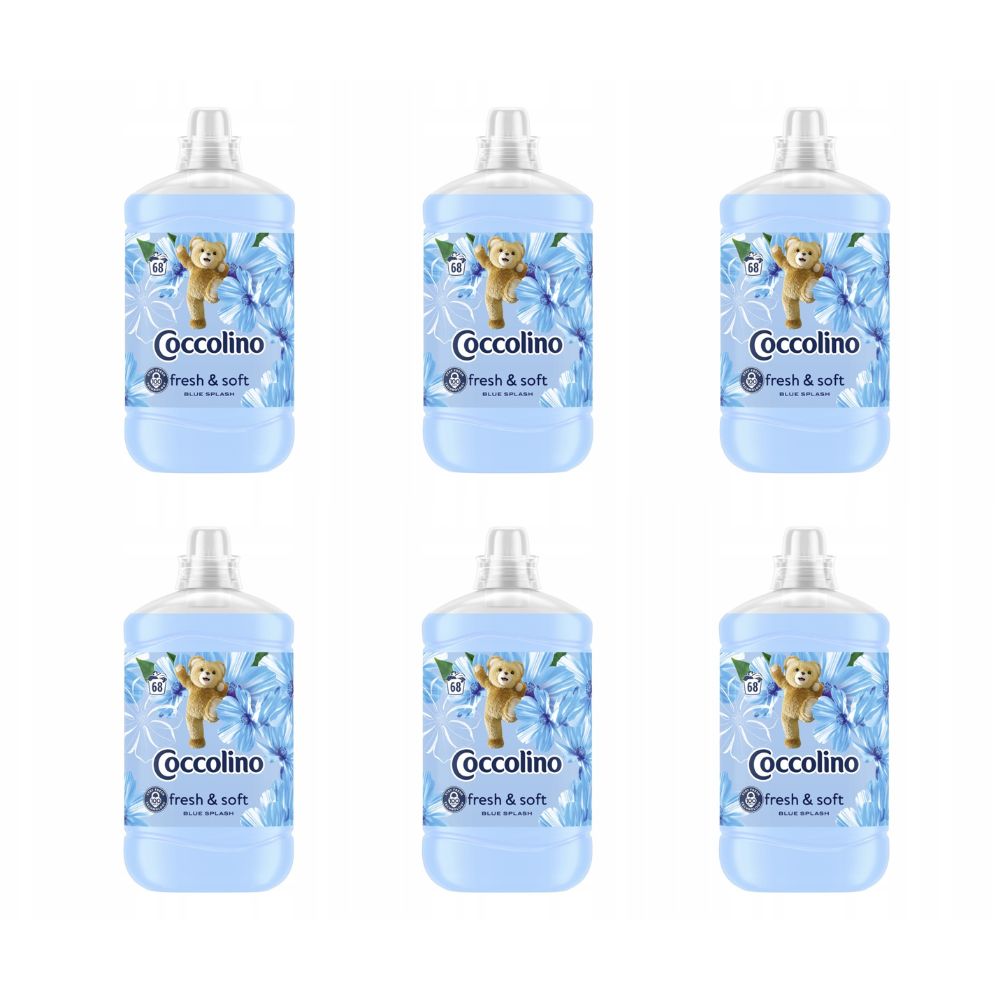 6db Coccolino Fresh & Soft Blue Splash Öblítő Koncentrátum 408 Mosás 6x1,7L