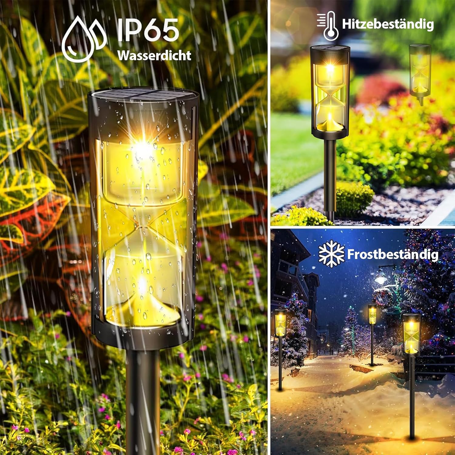 Napelemes Homokóra LED Kerti Lámpa – Dekoratív Kültéri Világítás 4db Szett