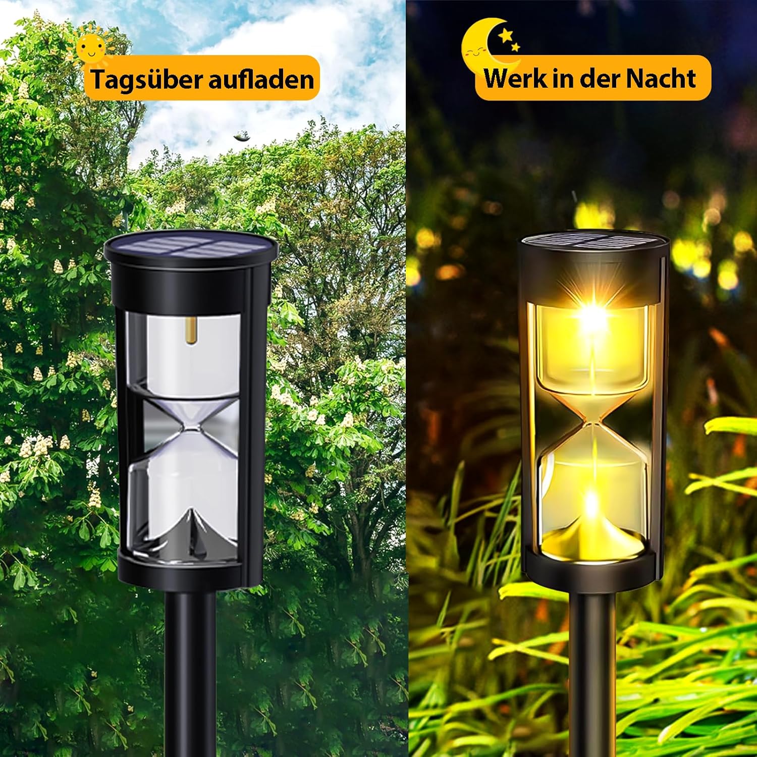 Napelemes Homokóra LED Kerti Lámpa – Dekoratív Kültéri Világítás 4db Szett