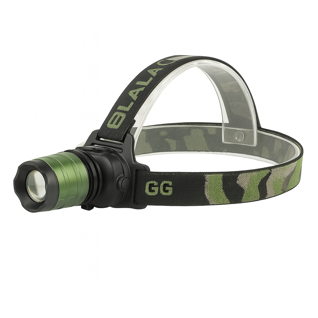 BL-6808-XPE Újratölthető LED Fejlámpa – Zoom fókusz, beépített lítium akkumulátor, hálózati + autós töltő