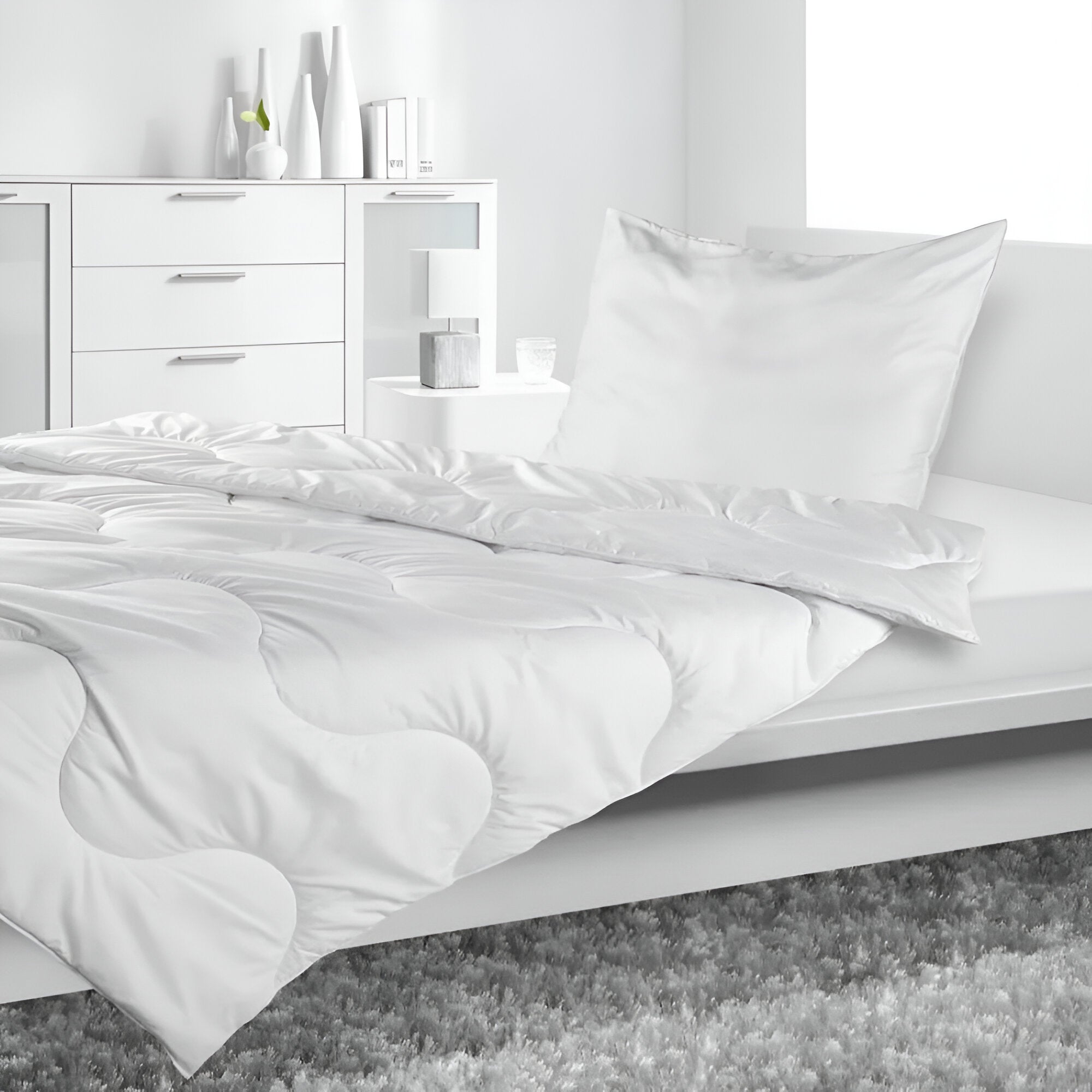 Antiallergén Paplan Szett Vastag Téli Fehér– 140x200 cm Paplan + Párna