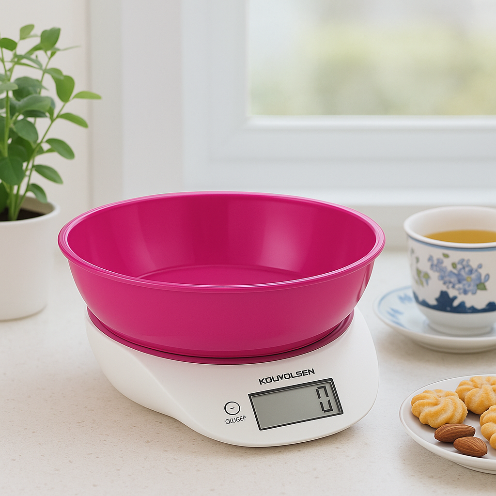 Elektronikus Konyhai Mérleg Tálas Kivitelben – 5 kg-ig, 1 g pontosság