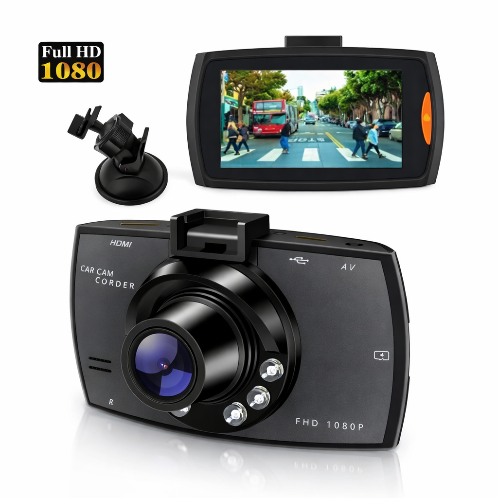 Full HD 1080p Autós Menetrögzítő Kamera (Dash Cam) – LCD kijelzővel, tapadókorongos tartóval