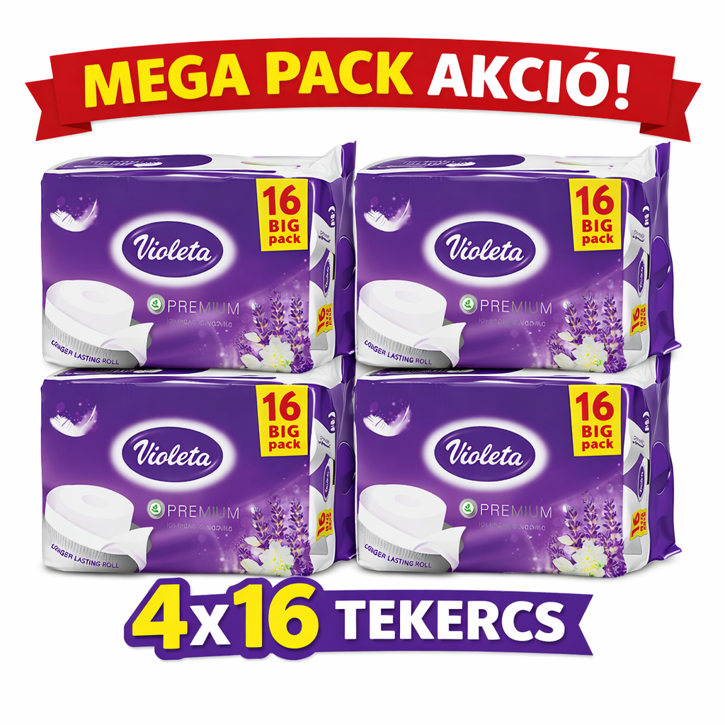 Violeta Premium WC Papír 64 tekercs – Mega Pack Akció