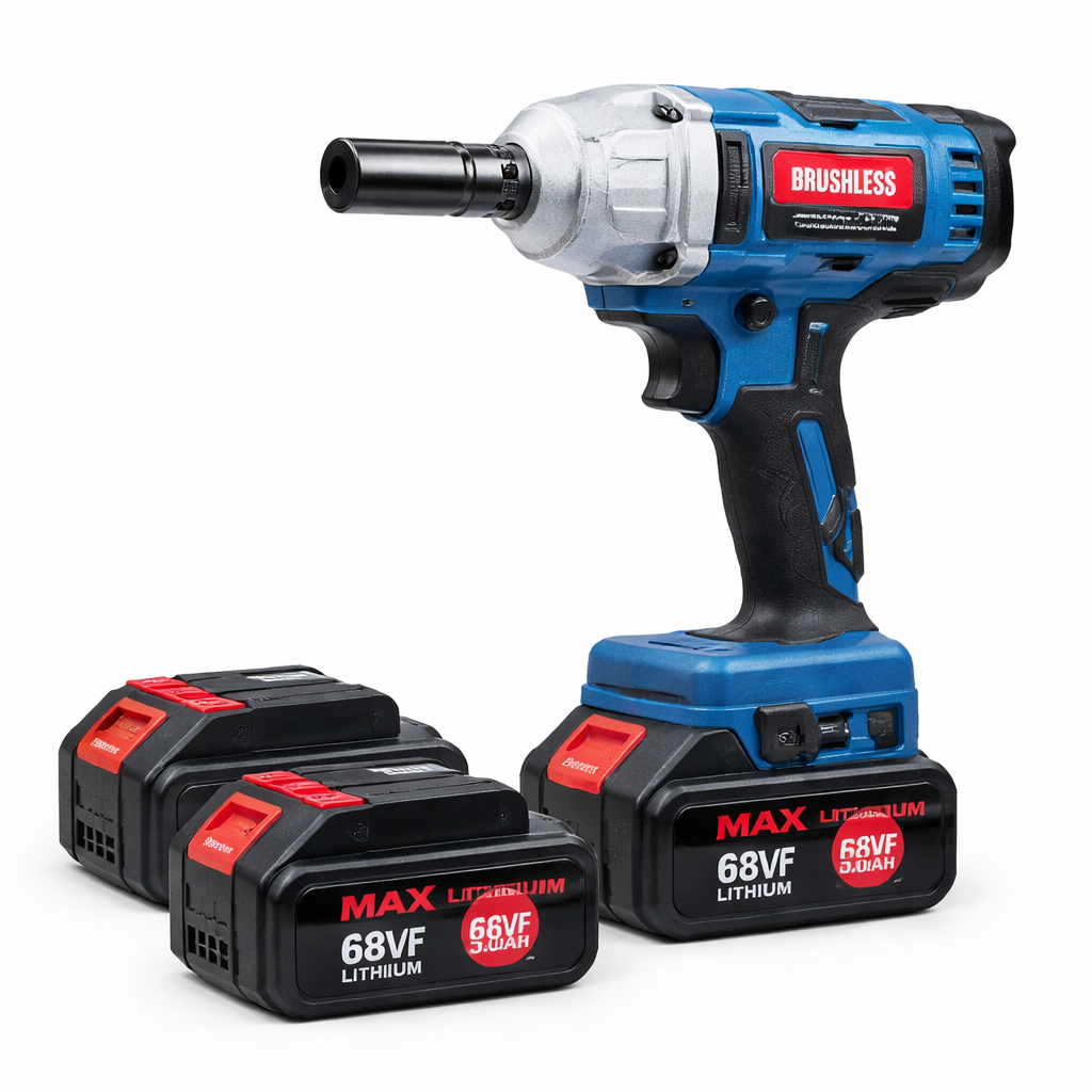 1000Nm Akkumulátoros Ütvecsavarozó Szett – 68V Dupla Akkumulátorral, Brushless Motorral
