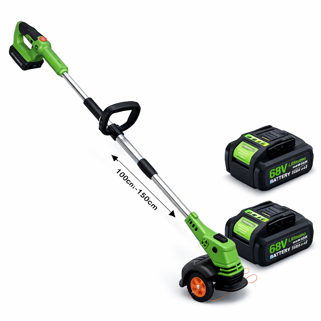 68V Akkumulátoros Fűkasza / Szegélynyíró – Állítható Szár, 2 db Akkumulátorral