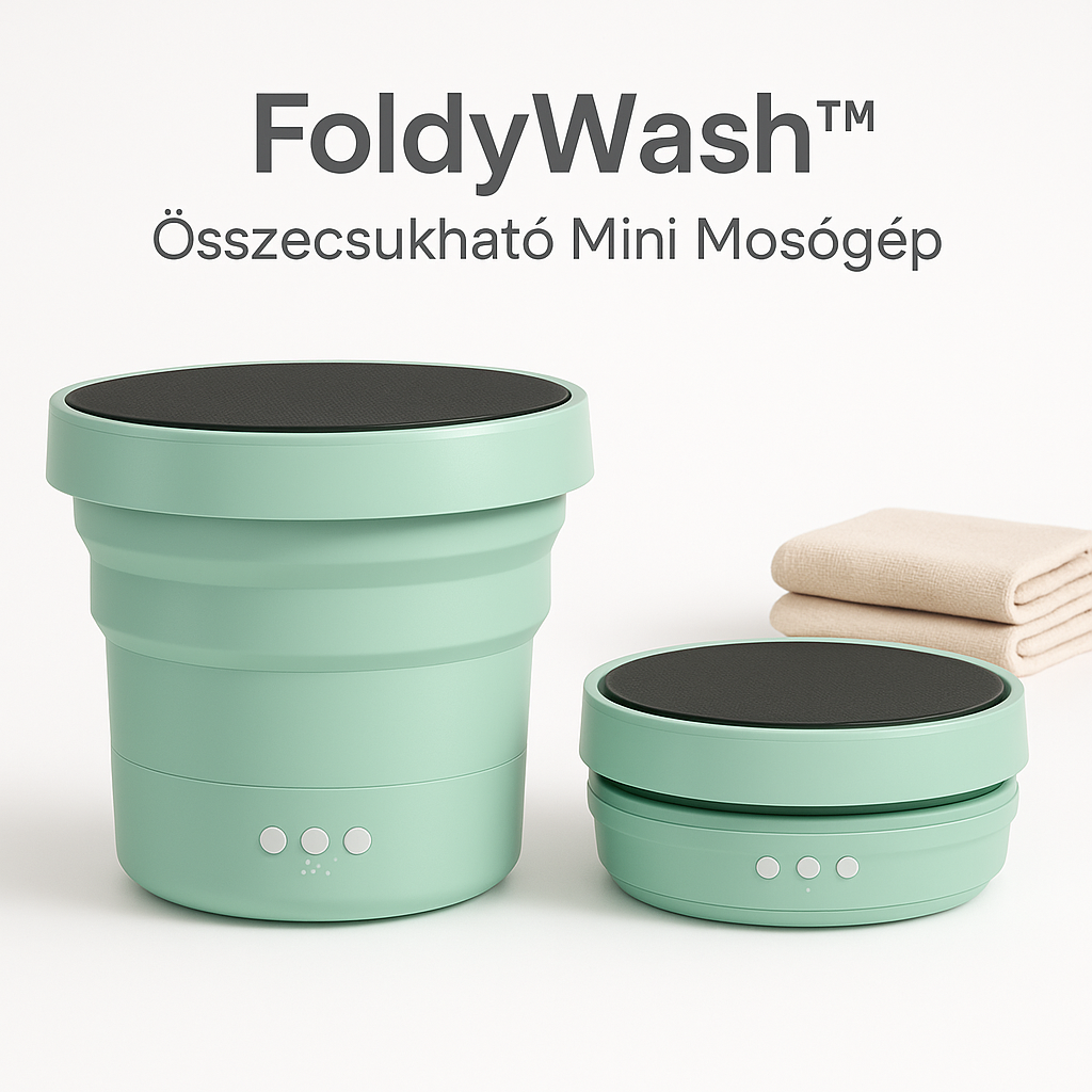 FoldyWash™ – Összecsukható Hordozható Mini Mosógép
