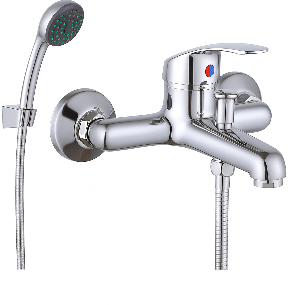 H-01 egykaros kád–zuhany csaptelep kézizuhannyal, króm