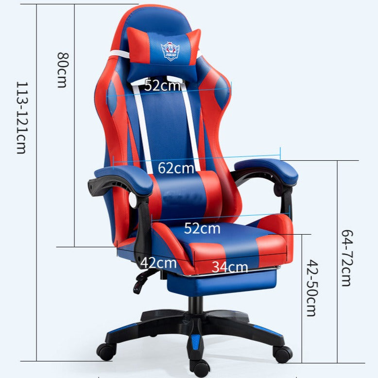 Ergonomikus irodai Gamer szék állítható háttámla, fejtámla és deréktámasz piros-fekete