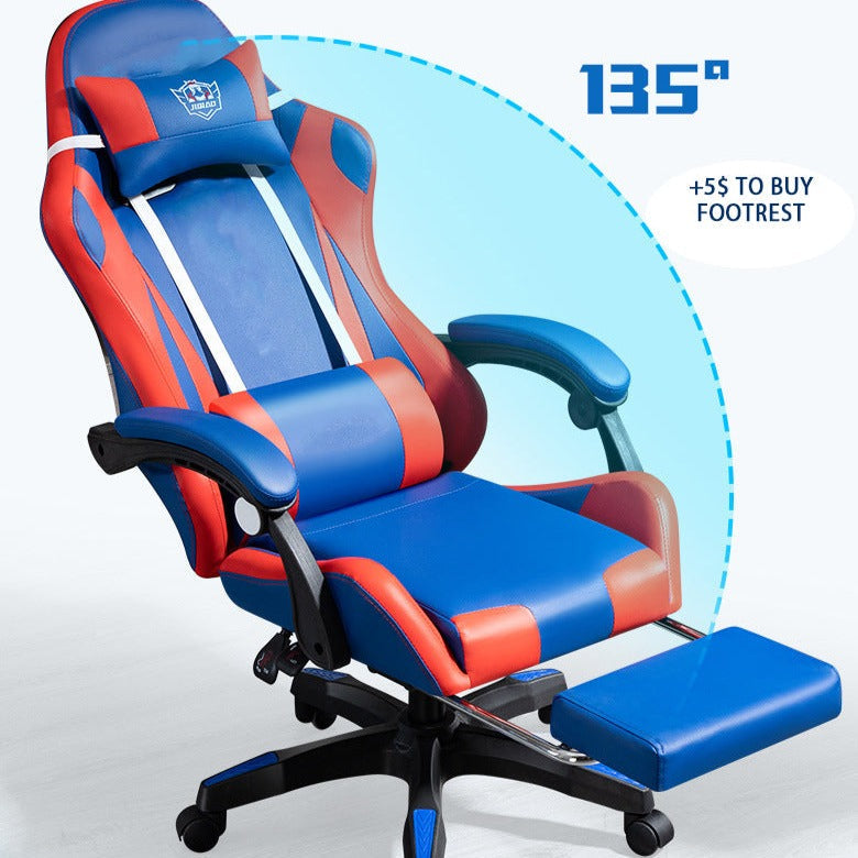 Ergonomikus irodai Gamer szék állítható háttámla, fejtámla és deréktámasz piros-fekete