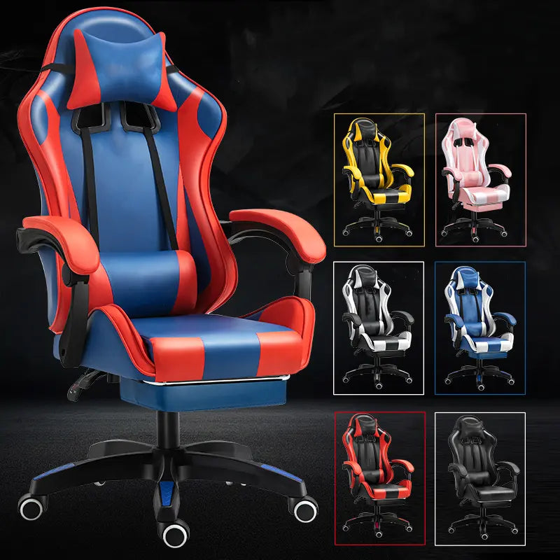 Ergonomikus irodai Gamer szék állítható háttámla, fejtámla és deréktámasz piros-fekete