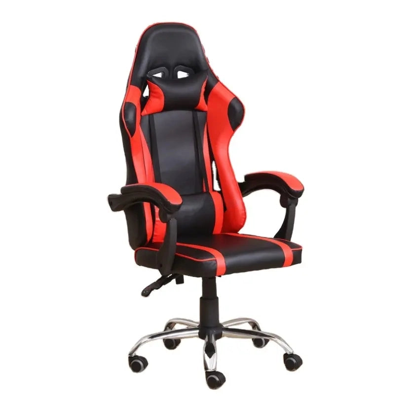 Ergonomikus irodai Gamer szék állítható háttámla, fejtámla és deréktámasz piros-fekete