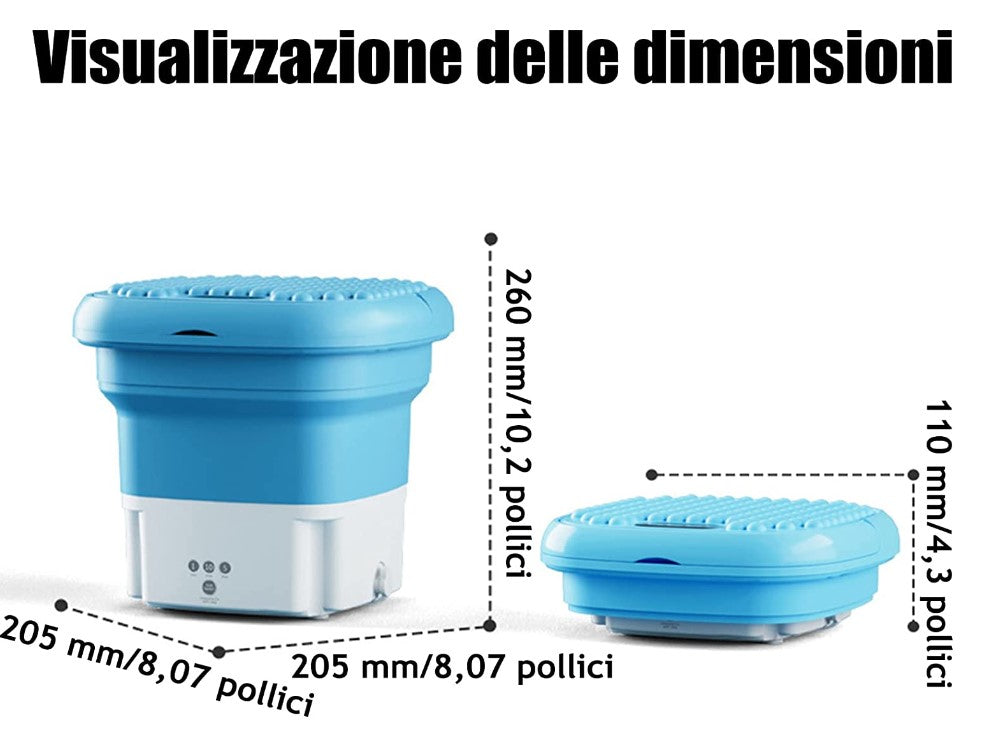 FoldyWash™ – Összecsukható Hordozható Mini Mosógép