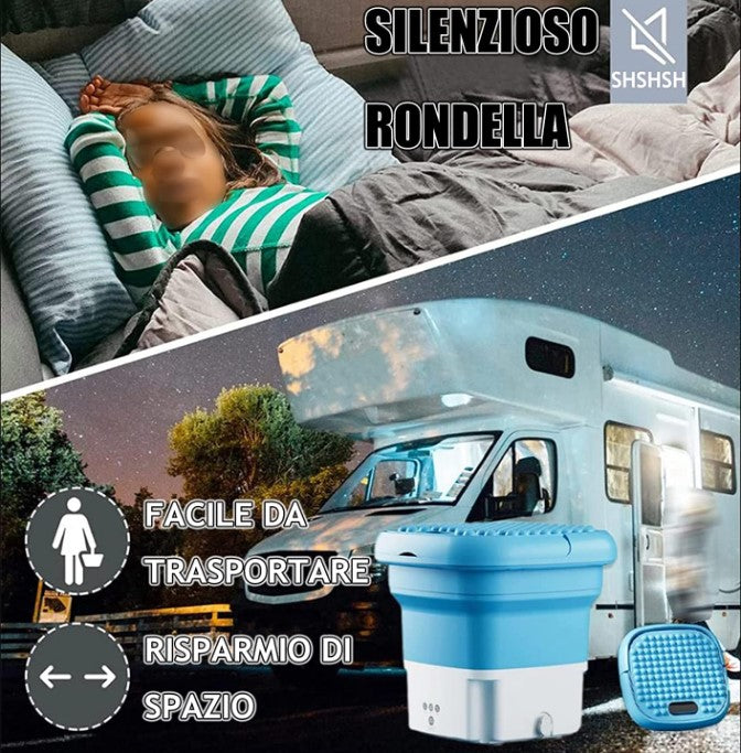 FoldyWash™ – Összecsukható Hordozható Mini Mosógép