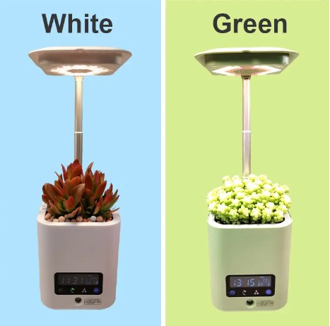 Multifunkciós SMART növénycserép párásító, Zene hangszóró, Bluetooth, Asztali virágcseréplámpa