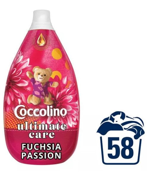 Coccolino Ultimate Care Öblítő Fuchsia Passion 870 ml – Hosszantartó Frissesség és Puha Ruhák
