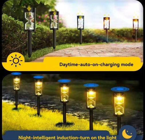 Napelemes Homokóra LED Kerti Lámpa – Dekoratív Kültéri Világítás 4db Szett