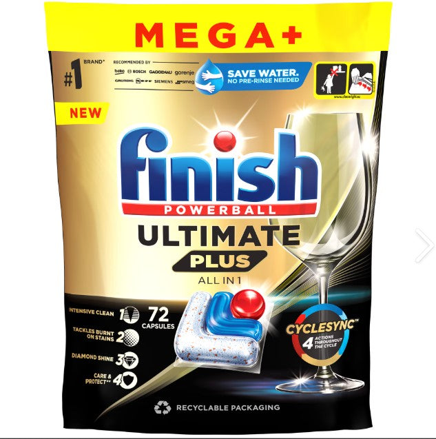 Finish All in One Regular Mosogatógép Tabletta – 72 db | Erős zsíroldás, ragyogó tisztaság