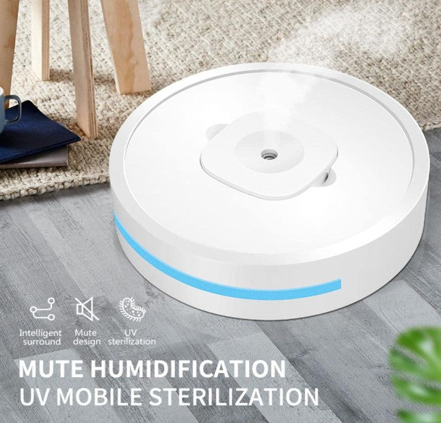 Csendes Mini Párásító UV Sterilizáló Funkcióval – körkörös (intelligens) párásítás, hordozható, LED fénycsík