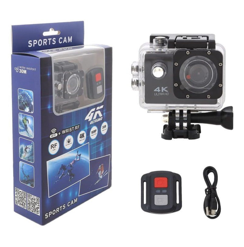 UltraHD 4K akciókamera – RF csuklós távirányítóval, vízálló házzal