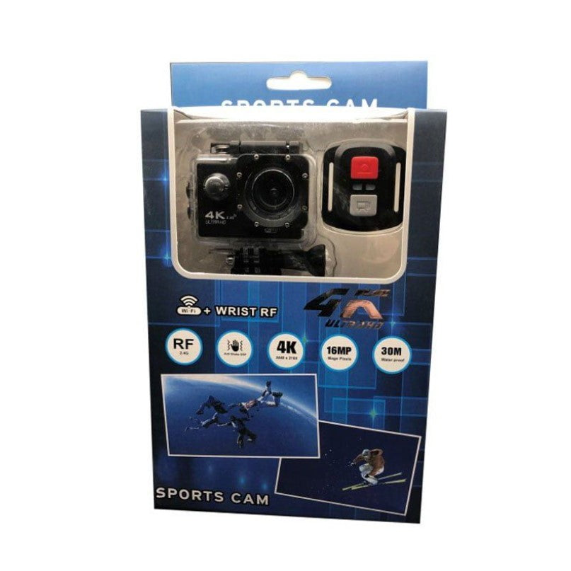 UltraHD 4K akciókamera – RF csuklós távirányítóval, vízálló házzal