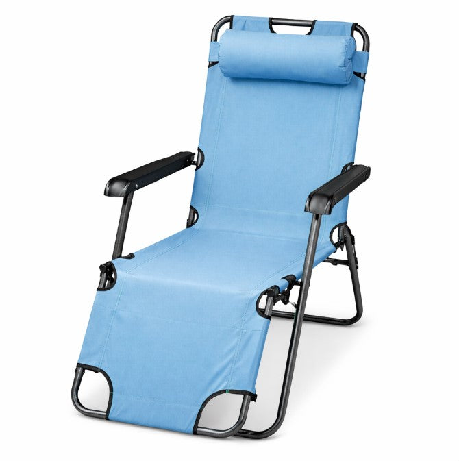 Összecsukható Relax Napozó Szék Fejpárnával – Világoskék