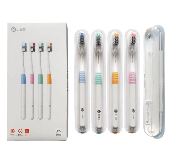 Dr. Bei Bass 4+1 Toothbrush fogkefe szett tokkal