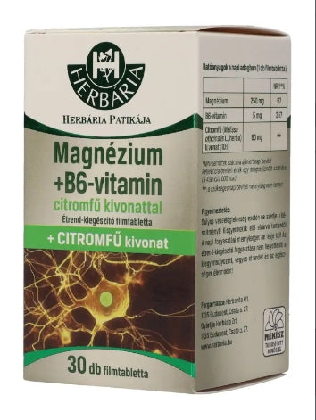 Herbária Magnézium+ B6+ Citromfű Filmtabletta - 30 db