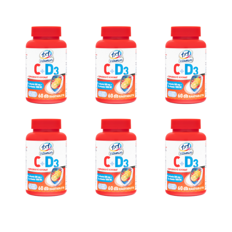 Vitaplus Vitaday C-vitamin 500 mg 60db rágótabletta és D3 6db-os csomag