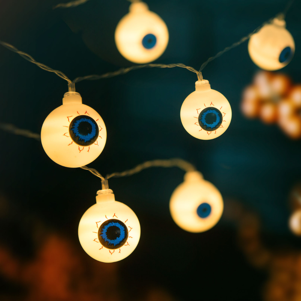 Halloween-i LED-es fényfüzér - szemgolyó