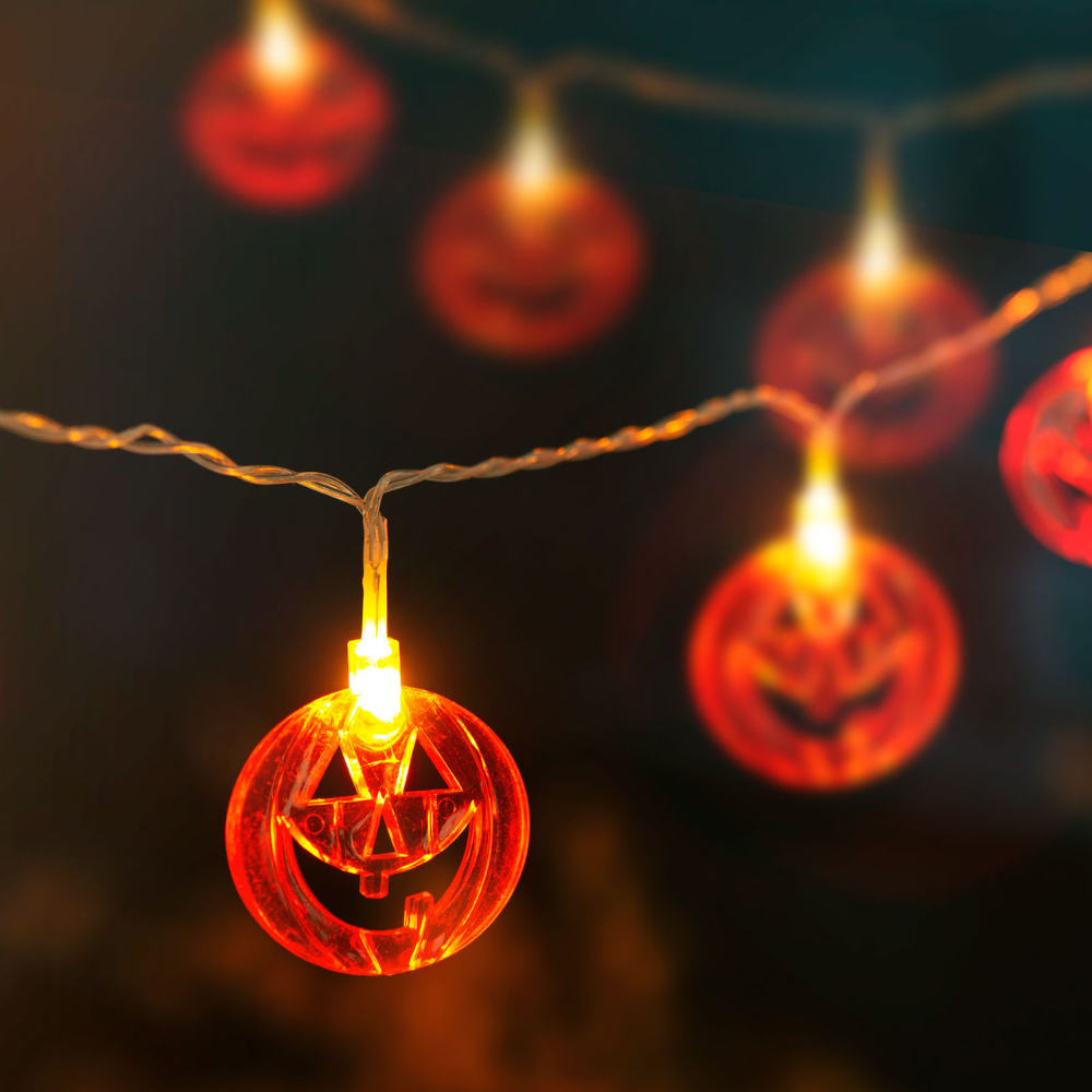Halloween-i LED-es fényfüzér - tökös