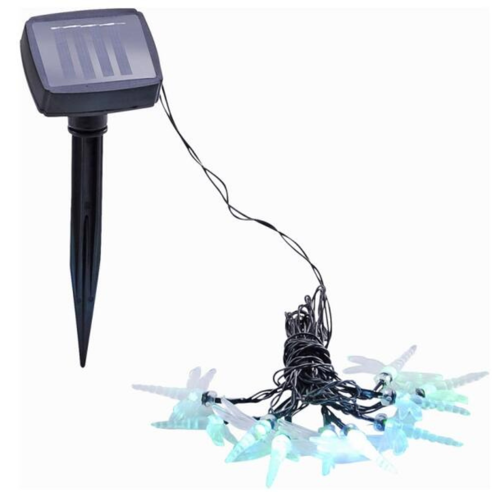 Napelemes csillag fényfüzér 5 m hideg fehér – erős fényű 20W