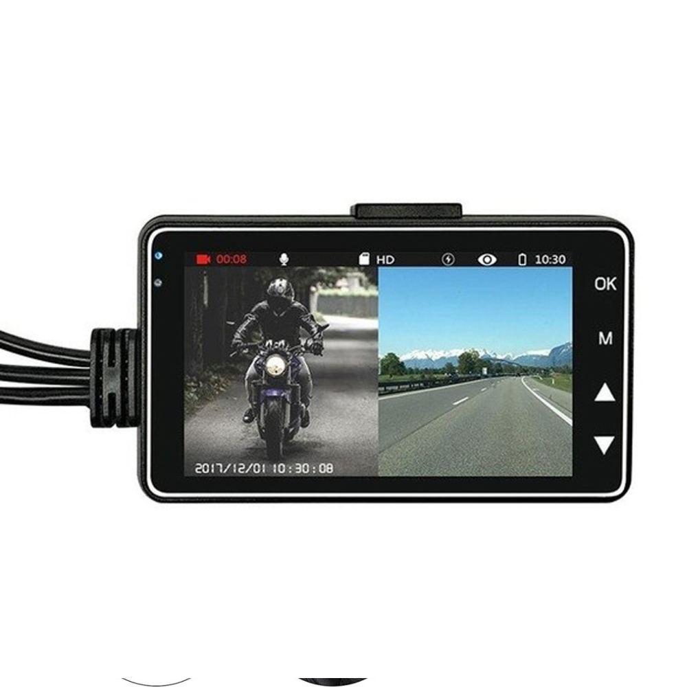 2 kamerás fedélzeti, motoros kamera