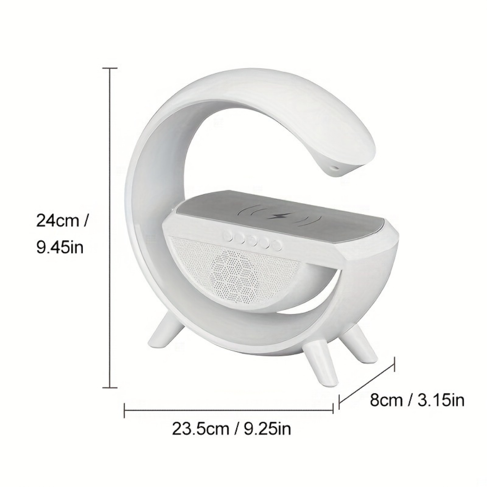 Multifunkciós Smart Töltőállomás – Vezeték Nélküli Töltés, RGB Hangulatvilágítás és Bluetooth Hangszóró